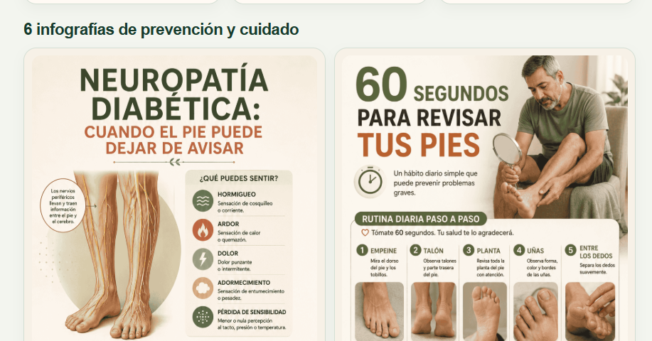 Infografías de prevención y cuidado incluidas en los bonos