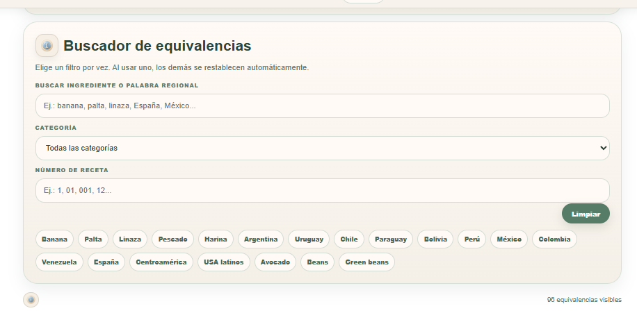 Buscador de equivalencias del glosario